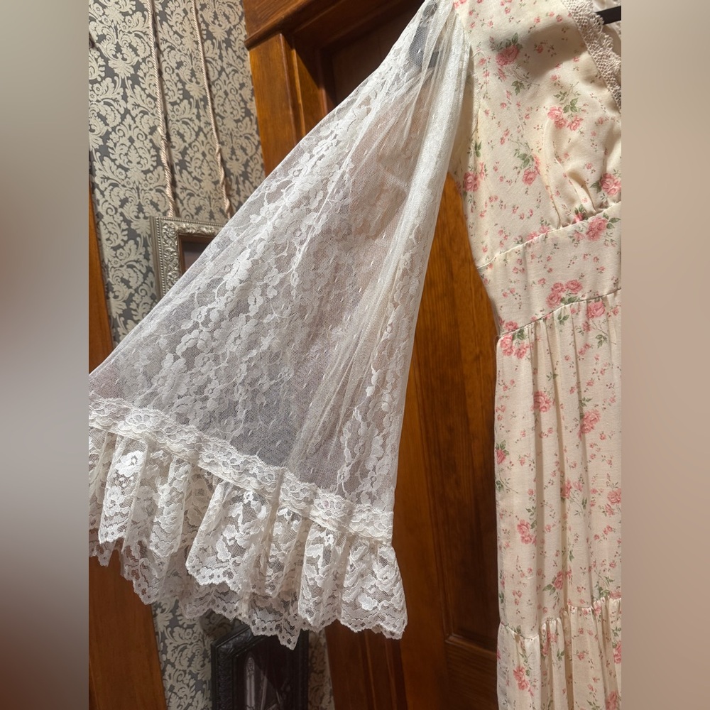 Gunne Sax Floral Lace Maxi Dress - Picture 3 of 6